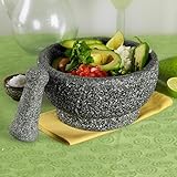 8-1/2 inch Polished Natural Stone Mortar and Pestle by Casa Maria