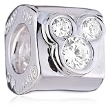 Chamilia RETIRED Disney Silver CZ Mickey Bead * Sterling DIS-500A