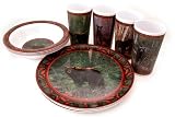 Wild Wings Gift Boxed 12-Piece Melamine Tableware Sets, Bear Series