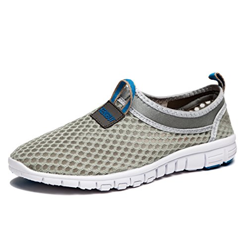 KENSBUY Men & Women Breathable Lightweight Mesh Outdoor Sneakers,Beach Aqua,Slip-on Shoes