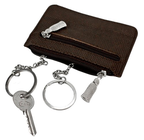 Starlite~Brown Keychain Wallet Purse 2 Large Key Ring