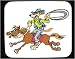 Decorated Mouse Pad with giddy-up, cowboy, running, wolf, yahoo, lasso