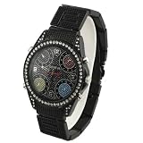 Geneva Platinum Rhinestone Chronograph Watch by Geneva