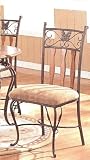 2 piece tuscan motif wrought Iron side dining chair in textured polyester