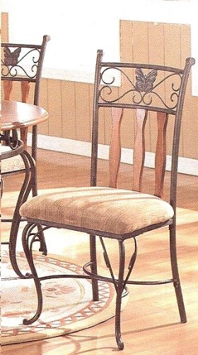 Set of 2 Tuscan Motif Butterfuly Design Metal Dining Chairs