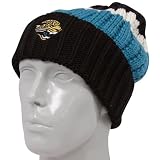 Jacksonville Jaguars 3 Stripe Cuffed Croquet NFL Beanie