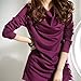 DJT Women's Cowl Neck Button Embellished Ruched Long Sleeve Blouse Top