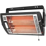 Comfort Zone CZQTV5M Ceiling Mount Quartz Heater ,Black, 1500 Watts
