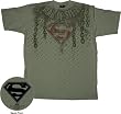 Superman Man of Steel Military Green T-shirt Tee