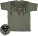 Superman Man of Steel Military Green T-shirt Tee
