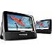 Philips PET7402/37 7-Inch Dual Screen Portable DVD Player with Car Mount, Black