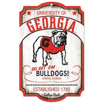 NCAA Georgia Bulldogs 11-by-17 Wood Sign