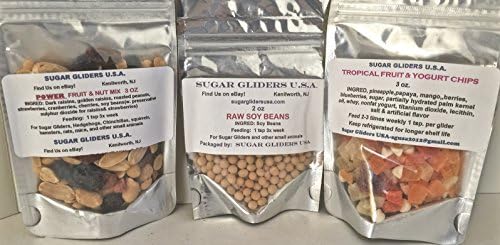 SUGAR GLIDER/HAMSTER/HEDGIE/SM. PET TWIN PACK FRUITS, NUTS, YOGURT PLUS FREE SOY BEANS