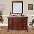 Townsend Single Porcelain Sink Vanity Cabinet - Marble Top 44"L - Cherry Wood Finish - Bathroom New