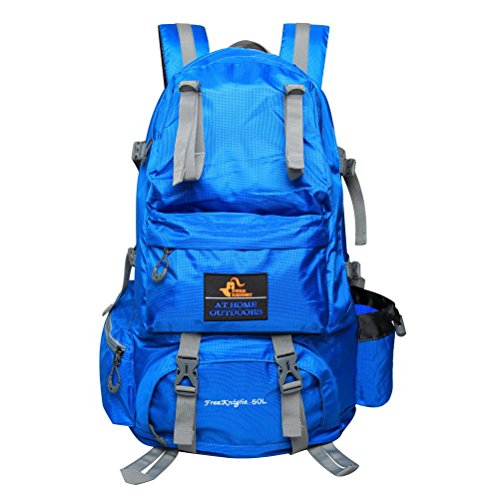 PioneerHiker 50L Water-resistant Hiking Backpack Daypack for Camping Travel Blue