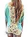 Zeagoo Women Sexy Summer Backless Lace Hollow Blouse T Shirt Tops