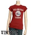 Philadelphia 76ers Ladies Heather Red Bicentennial Vintage T-shirt