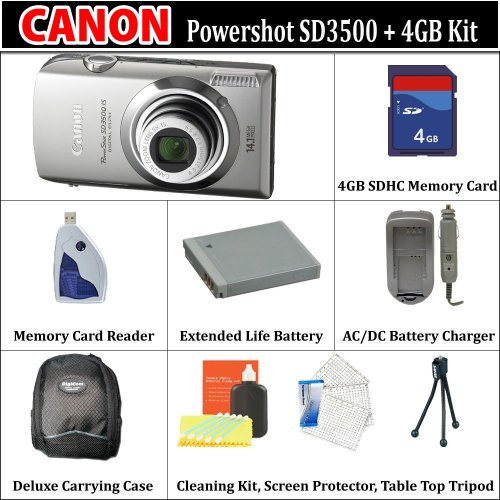 Buy Canon PowerShot SD3500 IS Digital Camera (Silver) Best Price with Fast Shipping.