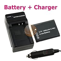 Replacement DB-L80 Li-Ion Battery + Battery Charger w/ Car Adapter for Sanyo Xacti DMX-CG11 / VPC-CG10 / VPC-CG102 / VPC-CG20 / VPC-CS1 / VPC-GH2 / VPC-X1200