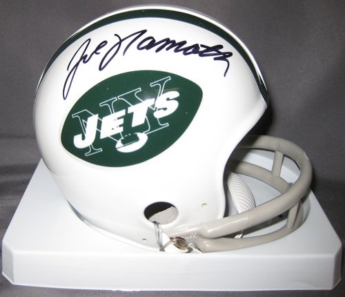 All About Autographs AAA-76198 Joe Namath New York Jets NFL Hand Signed Mini Football Helmet