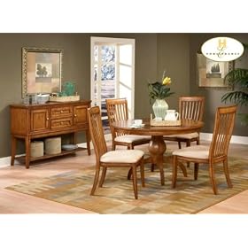 5pc Laurel Heights Collection Solid Wood Round Dining Table and Chairs Set by visiondecor Furniture