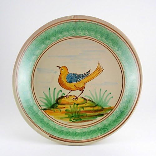Handmade Italian Ceramic 12.5 inch Wall Plate "Bird" by Alessi, Sicily