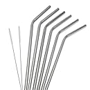 Stainless Steel Drinking Straws, Strong Reusable Eco Friendly, Set of 6 with 2 Cleaning Brushes by Decodyne