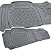 MotorTrend 100% Odorless Ridged Heavy Duty Rubber Floor Mats (Gray) - Semi Custom Fit