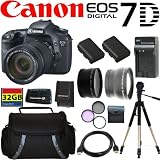 Canon EOS 7D 18 MP CMOS Digital SLR Camera with 3-inch LCD and 18-135mm f/3.5-5.6 IS UD Standard Zoom Lens + 32GB Advanced Accessory Kit
