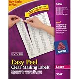 Avery Easy Peel 1/2 x 1 3/4 Inch Clear Return Address Labels 2000 Pack (5667)