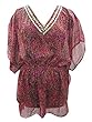 Kaftan Red Printed Sheer Chiffon Resort Wear Caftan