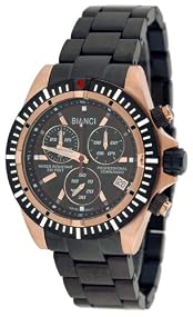 Bianci Professional Commando Series All Black IP Swiss Movement Military Style Chrongraph Watch Model 1880M1