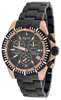 Bianci Professional Commando Series All Black IP Swiss Movement Military Style Chrongraph Watch Model 1880M1