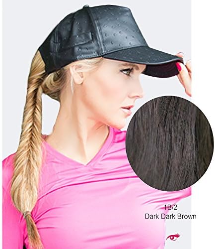 ADORNA Ponystrip by MILANO Collection Wigs Real Human Hair Fastens To Adorna Hats - 17" Inches Dark Dark Brown 1B/2