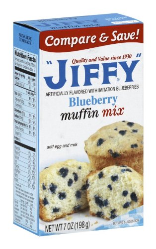 Jiffy Muffin Mix Blueberry, 7-Ounce Boxes (Pack of 24)