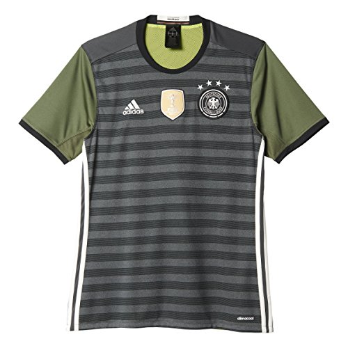 adidas Herren Fußballtrikot UEFA EURO 2016 DFB Replica, Dark Grey Heather/Off White/Base Green S15, L, AA0110