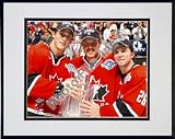 Vincent Lecavier, Brad Richards, Martin St. Louis with 2004 World Cup Trophy Double Matted 8 X 10 P