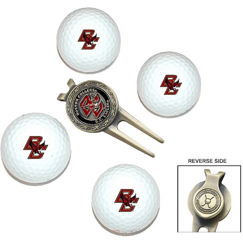 Boston College Golden Eagles Pack Of 4 Golf Balls And Divet Tool Gift Set From Team Golf
