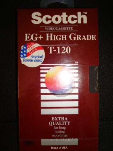SCOTCH VIDEOCASSETTE EG+ HIGH GRADE T-120 BLANK RECORDING TAPE (SINGLE)