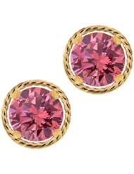 1.80 Ct Round Pink VS2-SI1 Diamond 14K Yellow Gold Stud Earrings
