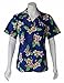 Made in Hawaii ! Women's Plumeria Flowers Hawaiian Aloha Camp Shirt