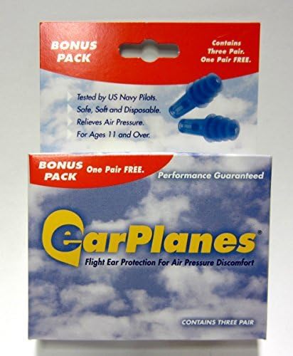 Ear Plugs - Airplane Travel Ear Protection And Pain Reliever (3-Pair - Adult) by Cirrus Healthcare