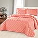 Serenta Charleston Down Alternative Quilted Bed Spread, Coral, Twin 80