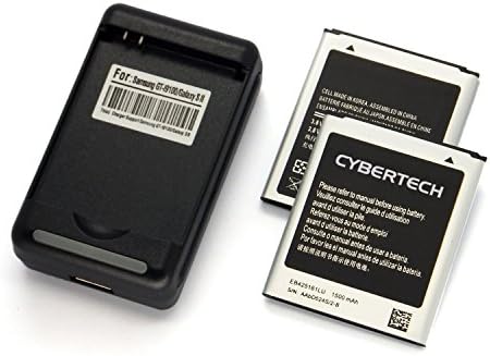 CyberTech 2X (QTY:2) High Power Replacement Batteries with Wall Charger for Samsung Galaxy SIII S3 Mini i8190 Duos S7562