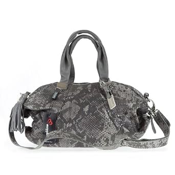 Buy MEGGHI Italian Designer Gray Snakeskin Embossed Leather Handbag by Megghi