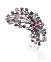 Crystal Spray Lavender Flower Stering Silver Pin Brooch