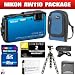 Nikon Coolpix AW110 16 MP Waterproof Camera with Built-In Wi-Fi (Blue) Package 3
