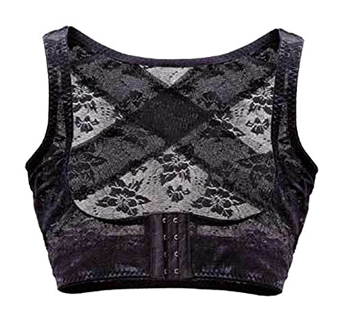 Eforstore Women's Lace Adjustable Elastic Posture Back Corrector Shoulder Support Chest Breast Support Belt Band