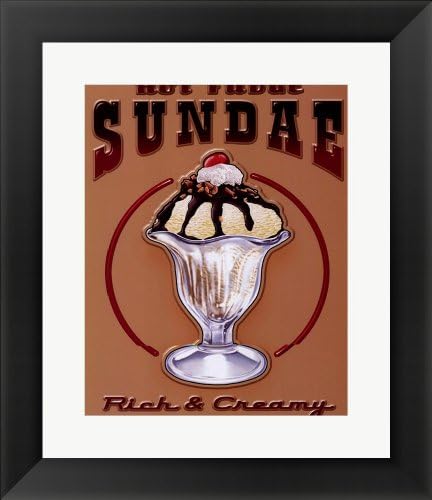 Hot Fudge Sundae by Unknown Framed Art, Size 12.75 X 14.75