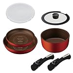 アイリスオーヤマ 鍋 フライパン セット 「ダイヤモンドコートパン」 ハンドル+1本 IH対応 オレンジ セット6 H-IS-SE6